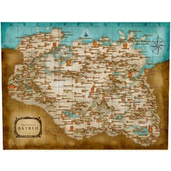 Art Canvas Mart Map of Skyrim - Canvas or Print Wall Art