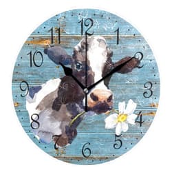 ALAZA Farmhouse Cow Wall Clock 10 Inch Battery Operated Silent Non Ticking Rustic Clock Home Decor for Kitchen, Living Room, Bedroom, Office