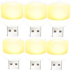 BukNikis USB Interface Plug-in LED Night Light, Soft Warm White Lights for Nursery, Bedroom, Kitchen, Stairs, Hallway, 6-Pack