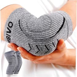 CAMBIVO 2 Pack Elbow Brace for Women and Men, Elbow Compression Sleeve for Tendonitis, Golf Elbow, Tennis Elbow, Arthritis, Bursitis, Weightlifting, and Basketball