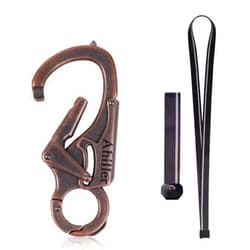 Ahiller Carabiner Keychain Clip, Double Lock Designed - Tungsten Steel Tip, Multifounction Tools for Camping, Hiking, Fishing, Outdoor Survival