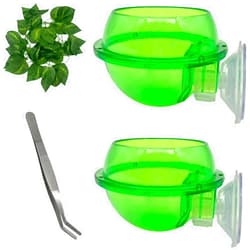 MUYG Chameleon Feeding Bowl with Suction Cup,Reptiles Feeder Water Bowls Anti-Escape Worm Live Fodder Translucent Container Ledge Dish Supplies for Lizard Bearded Dragon Gecko Snake(4Pcs)