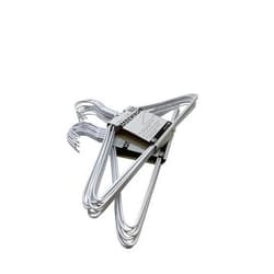 THE UM24 20 Counts Wire Cloth Hangers Galvanized Steel Metal Suit Clothes Hanger with Plastic Coating White Color 16