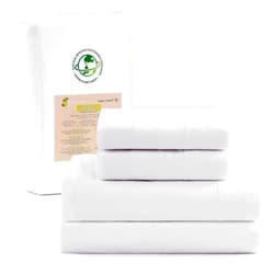 LANE LINEN 100% Organic Cotton King Size Sheets Set, 4Pc King Sheets, Soft Breathable Sheets King Size, Percale Weave, Hotel-Quality King Bed Sheets, 15