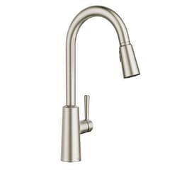 Moen Riley Spot Resist Stainless One-Handle Pulldown Kitchen Faucet Featuring Power Boost and Reflex Docking System for the Spray Head, Modern Kitchen Sink Faucet, 7402SRS