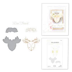 Spellbinders Deer Friend Glimmer Die Set from Sweet Cardlets II Collection by Becca Feeken Hot Foil Plate, Metal