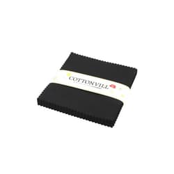 COTTONVILL 30COUNT Cotton Solid Quilting Fabric (5inch Square, 02-Black)