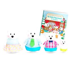 Li'l Woodzeez – Polar Bear Family Set – 4 Collectible Doll Figures with Storybook – Pretend Play Toy – Gift for Kids Age 3+
