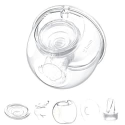 GOCROWEEN Wearable Breast Pump Milk Collector Cup Accessories,Compatible with TSRETE S12/S9,Kmaier S12 Wearable Breast Pump,Include Duckbill Valve,Silicone Diaphragm,24mm Flange,Milk Collector,Linker