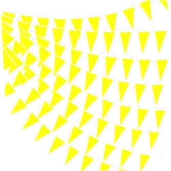 Tatuo 820 ft 500 Pcs Pennant Banner Flag String Hanging Triangle Bunting Flag for Party Celebration Holiday Wedding Decoration, 10 Set (Yellow)