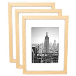 Eitida 11x14 Wooden Natural Grain Picture Frame Set, Display 8x10 photo with mat, Wall Mount Vertically or Horizontally, Natural Oak Textured,3 Pack