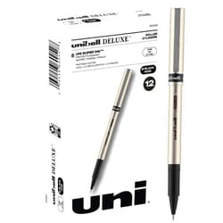 Uni-Ball Uniball Deluxe Rollerball Pen - 12 Black Pens, 0.7mm Fine Point Roller Pens - School & Office Supplies, Ink Pens, Teacher Pens, Smooth Writing Pens - Back to School