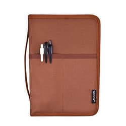 Wildox A5 Journal Notebook Cover with Double YKK Zipper, Brown Notebook Cover with Pen Holder for A5 Moleskine LEUCHTTURM Notebooks Journals Planners Sketchbooks