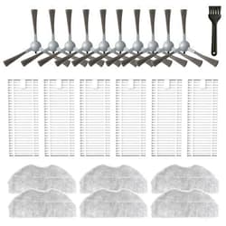 HUIZHEN Accessories Kit for ROPVACNIC S1, for Tipdiy G90, for betboyles V75S, for VIPSUN Z1, for PrettyCare C2 Robot Vacuum Replacement Parts, 10 Side Brush, 6 HEPA Filter, 6 Mop Pad