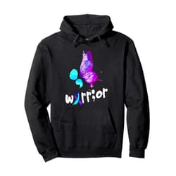 Suicide Prevention Awareness - DressedForDuty Butterfly Lover Warrior Semicolon Suicide Prevention Pullover Hoodie