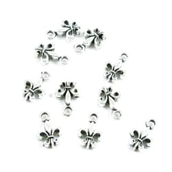 Fulllove Charms 60 Pieces Antique Silver Tone Jewelry Making Charms Supply ZY3411 Fleur De Lis Iris Lily