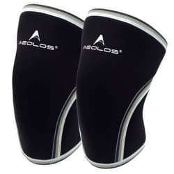 AEOLOS Knee Sleeves (1 Pair)，7mm Compression Knee Braces for Heavy-Lifting,Squats,Gym and Other Sports (Large, Black)