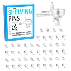 IMPRESA [50 Pack] 3mm Metal Shelf Pegs for IKEA Billy Shelf Pins (Part #131372) - Replacement Cabinet Shelf Pegs for Multiple Furniture Models - Heavy-Duty Shelf Support Pegs - Clips
