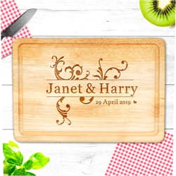 EDSG Personalized Cutting Board Engraved Wood Cutting Board Charcuterie Boards Chopping Board Gifts for Couple Engagement Wedding Anniversary Christmas Birthday