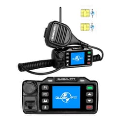 global-ptt V1 Mobile PoC Radio Unlimited Range, 2-Pack Professional Fixed-Mount Push-to-Talk Over Cellular 4G LTE Walkie Talkies Long Range for in-Vehicle Nationwide PTT Communication (2, V1)