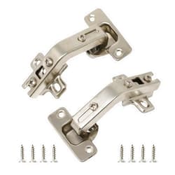 yueton 2 Pack 135 Degree Cabinet Hinges Face Frame Plate Full Overlay Concealed for Cupboard Folded, Folden Door, Corner Kitchen Cabinet