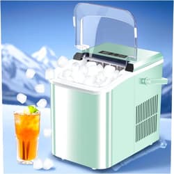 NEWBULIG Ice Makers Countertop, Portable Ice Machine with Carry Handle, 2 Sizes of Icecube for Home Kitchen Bar Party Camping