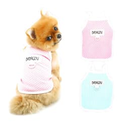 PAIDEFUL Dog Shirts Clothes,Classic Plaid Vest for Small Dogs Summer Cool Breathable Pet Strap T-Shirt Soft Stretchy Doggie Tank Top Sleeveless Costume Puppy Apparel Cat Tee D-ring,Pink,L