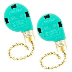 Cenipar ZE-268s6 Ceiling Fan Switch Zing Ear Gold Pull Chain 3 Speed 4 Wire (2 Pack) for Ceiling Fans, Wall Lamps, Cabinet Light by Cenipar