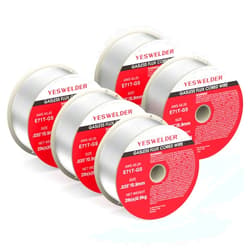 YESWELDER Gasless Flux Core Mig Wire, Mild Steel E71T-GS .035''-Diameter, 2-Pound Spool Welding Wire (5 Packs)
