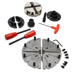 PSI Woodworking CUG3418CCX Special Edition Utility Grip 4-Jaw Lathe Chuck System with Jumbo Flat Jaws