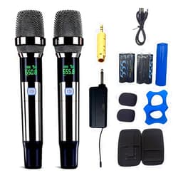 TEYUN Professional Handheld Wireless Microphone System with 164ft Range - Clear & Stable Sound for Live Performances, Speeches and Events