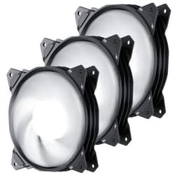 upHere Long Life 120mm 3-Pin High Airflow Quiet Edition White LED Case Fan for PC Cases, CPU Coolers, and Radiators 3-Pack,PF120WT3-3