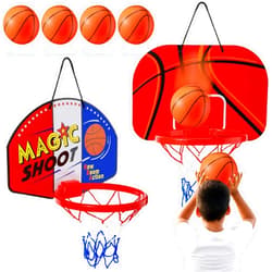 Sosation 2 Pcs Mini Basketball Hoop with 4 Basketball, Sticky Hook, Pump, Indoor No Drilling Basket Ball Hoop Decompress Game for Kid Adult Gift Back to School