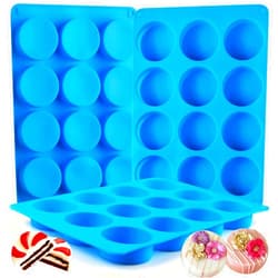 Sidosir 3Pcs Oreo Cookie Chocolate Silicone Mold, 12-Cavity Round Cylinder Oreo Chocolate Cover Molds for Candy, Silicone Baking Molds for Mini Cakes, Jelly