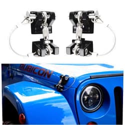 STANVEE JK Hood Latch, Hood Latch, Jeep Wrangler Hood Lock Kit, Pair of Stainless Steel Hood Latches, Applied to 2007-2018 Jeep Wrangler JK JKU Hood Latch Safety Latch Kit (black)
