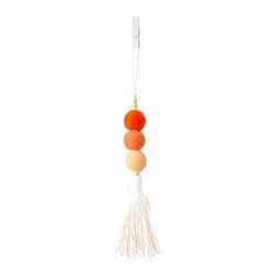VLAWISE Colorful Felt Ball Car Diffuser Essential Oil Bead Aromatherapy Car Vent Diffuser Boho Tassel Hanging Car Charm Vent Clips Car Interior Decor Air Freshener (Brown)