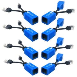 SGUESIKR 4 Pair PoE Ethernet Splitter, RJ45 Cable Sharing Kits, 2-in-1 Cat5 Combiner, Ethernet Extender for 8 Security IP Cameras NVR Surveillance System