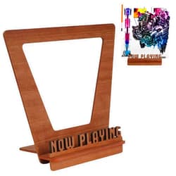 Aikyam Records Now Playing Vinyl Stand - 3D Retro Holder for LP Vinyl Records - Wooden Turntable Accessory - Gift Ideas - Album Display Stand
