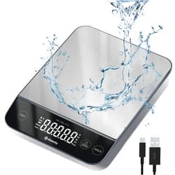 Etekcity Food Kitchen Scale 22lb, Digital Weight Grams and Oz for Weight Loss, Baking and Cooking, 0.05oz/1g Precise Graduation,5 Weight Units, IPX6 Waterproof, USB Rechargeable,304 Stainless Steel