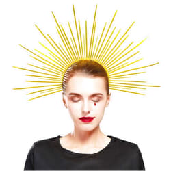 Fantherin Women's Goddess Halo Crown Headband - Zip Tie Spiked Angel Headpiece Headdress for Cosplay Halloween Costume Party (Gold)