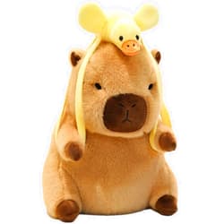 GOOC 9 Inch Soft Capybara with Removable Duck Bag Stuffed Animals Capybara Plush Toys Fluffy Plushies Fuzzy Doll Gift for Kids and Lovers in Birthday, Valentine's Day