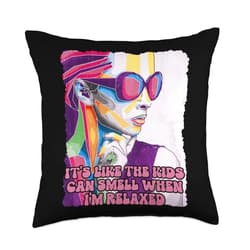 Witty Mommy Pun Parents Mama The Kids Can Smell Im Relaxed Funny Mom Humor Mother Joke Throw Pillow, 18x18, Multicolor