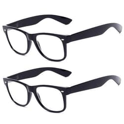 VeryHobby 2 Pairs Vintage Retro Inspired Clear Lens Reading Glasses Full Lens Reader for Men and Women