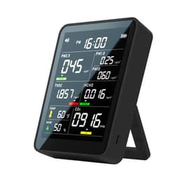 Xoopon 9-in-1 Professional Indoor Air Quality Monitor Indoor Portable PM2.5/PM10/CO2,Temperature, Formaldehyde Detector,Humidity TVOC,Time Display Air Quality Tester-Confined Space Clean Air Monitor