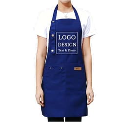 Shmimy Personalized Custom Apron For Men Women Kitchen Cooking Canvas Aprons Customized with Pockets Name Text Logo Picture
