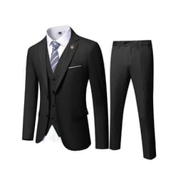 EastSide Men's 3 Pieces Suit, Slim Fit 2 Buttons Tux, Blazer Vest &Pants Jacket Set
