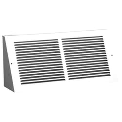 Hart & Cooley Extended Depth Triangular Baseboard Grill - 14 x 8 Duct Opening (White)