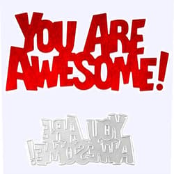 LZBRDY You are Awesome Wishes Words Embossing Metal Cutting Dies for Card Making and Scrapbooking, Arts Crafts Birthday Thanksgiving Christmas Craft Die Cuts Stencil