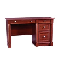 Sauder Palladia Computer Desk with Drawers, Home Office Desk with File Cabinet Storage Drawer, Cable Management, Keyboard Tray, in Select Cherry Finish