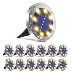 OULONGER Solar Outdoor Lights 12 Packs, Waterproof Solar Pathway Lights Bright In-Ground Lights Lighting Decor for Garden, Lawn, Patio, Yard, Driveway, Step and Walkway Warm Light
